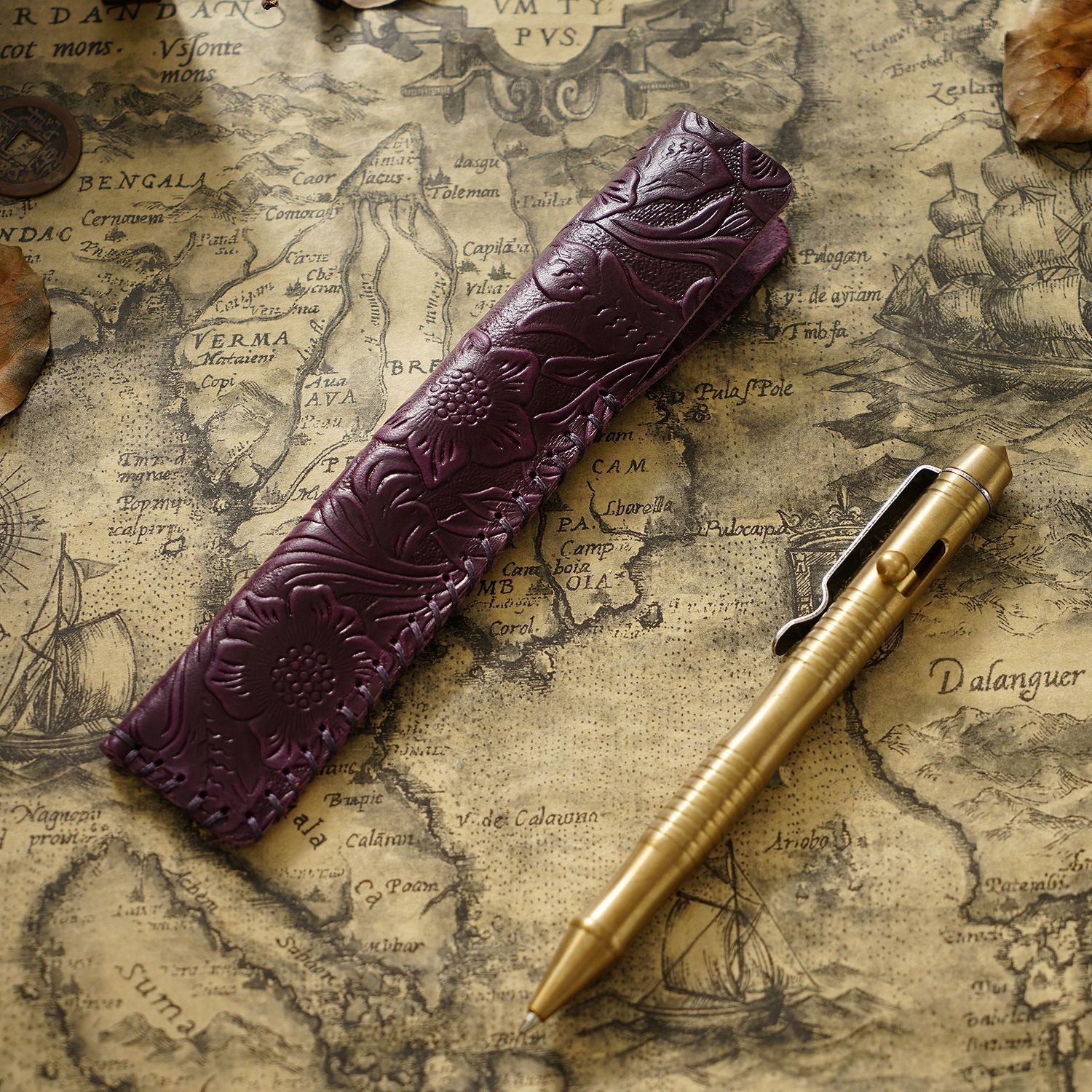 Wholesale Retro Pure Handmade Head Layer Cowhide Creative Pen Bag